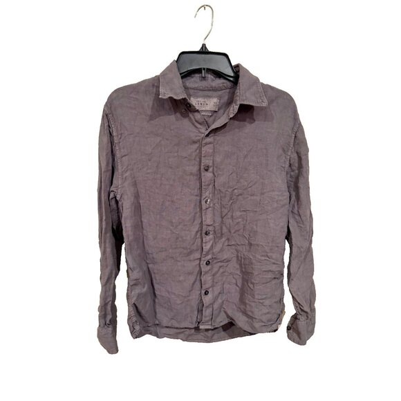Abercrombie & Fitch Linen Collection Button Up Shirt XS Gray Long Sleeve - Picture 1 of 7
